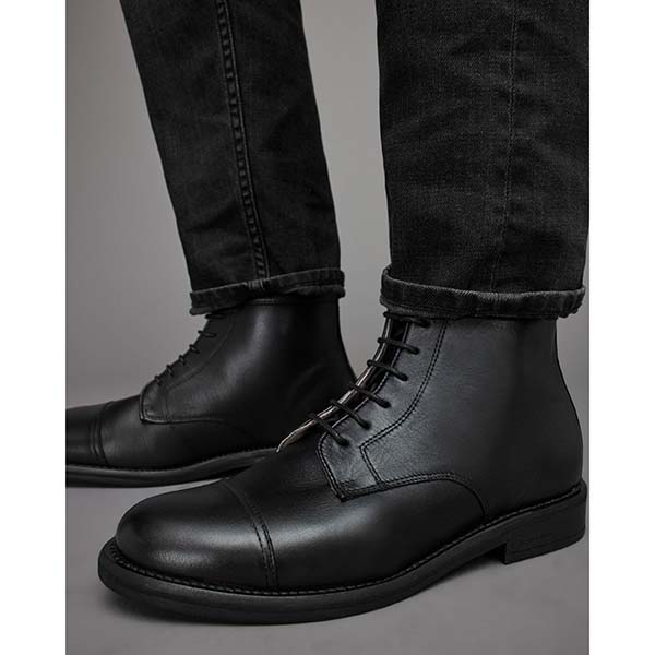 Allsaints Australia Mens Harland Leather Boots Black AU32-061
